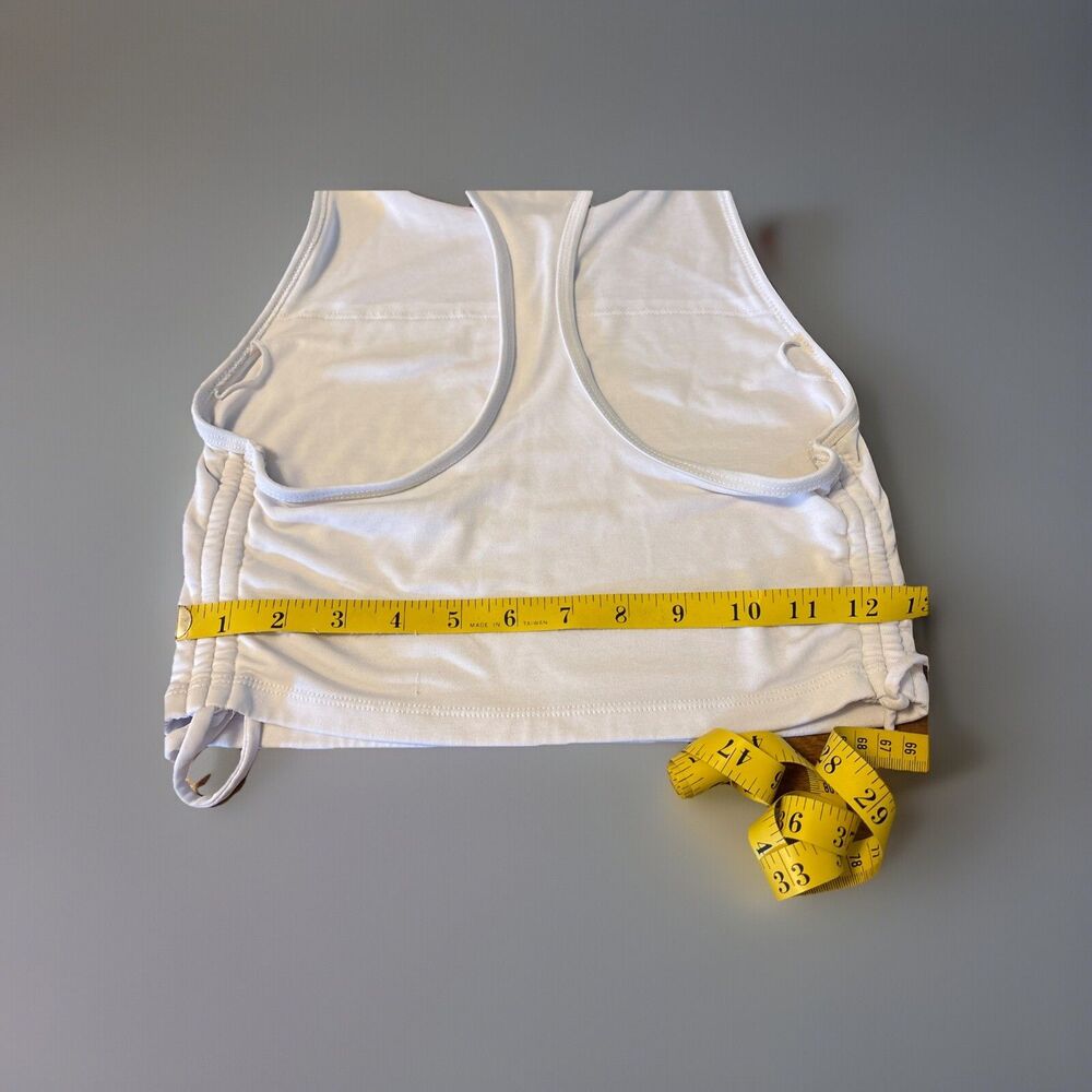 Forever 21 Women’s White Cropped Top M Medium Sleeveless Tank Cinch Sides - Picture 7 of 7